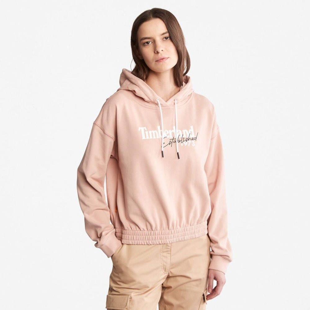 Timberland Established 1973 Logo Hoodie for Women in Light Pink - Size XXL